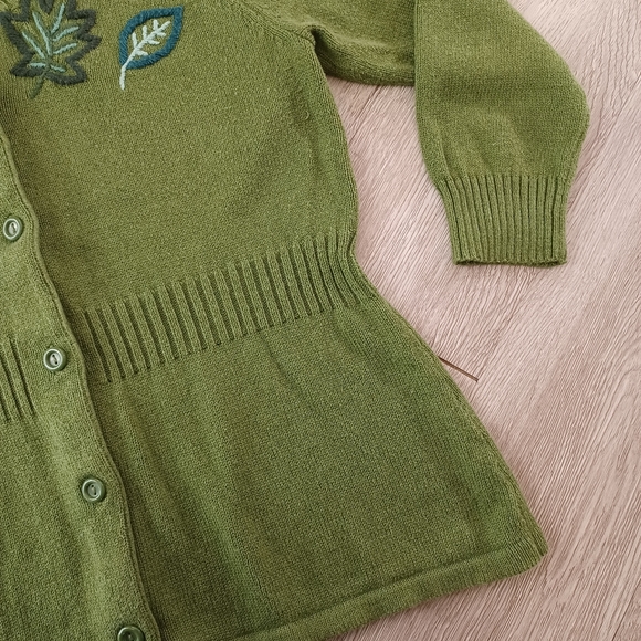 Architect Embroidered Cotton Wool Blend Button Down Cardigan Sweater - Picture 7 of 14